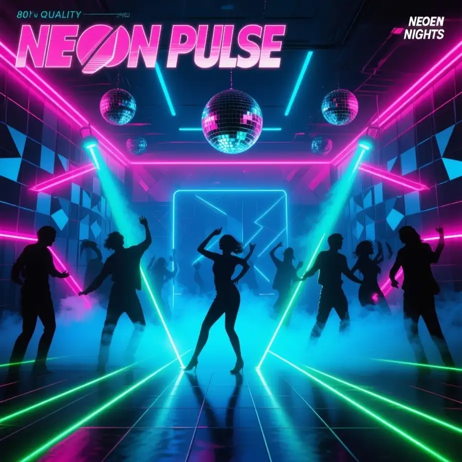 80s album cover example - Create a high-quality 80s new wave album cover for...