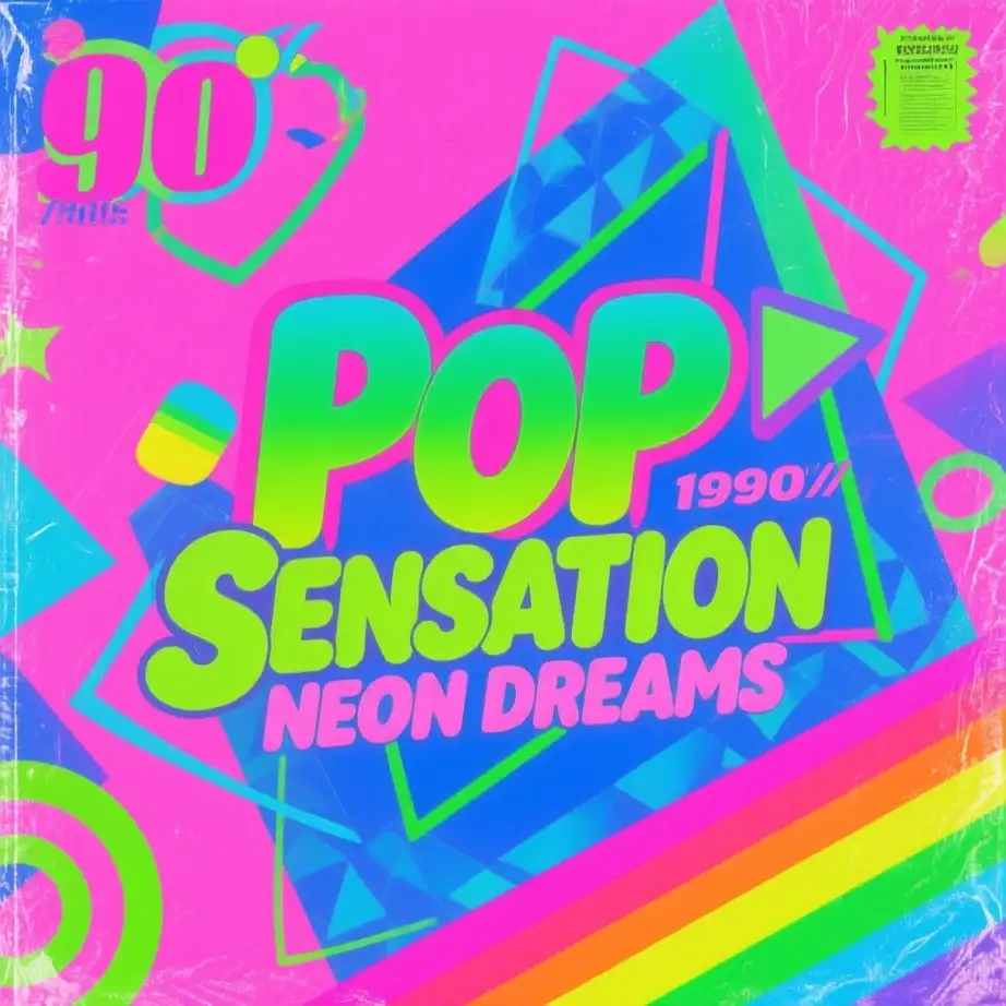 90s album cover example - Create a high-quality 90s pop album cover for the ...