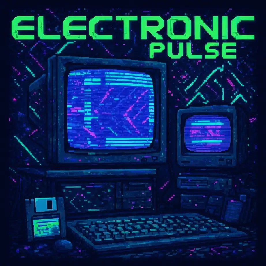 90s album cover example - Create a high-quality 90s electronic album cover f...