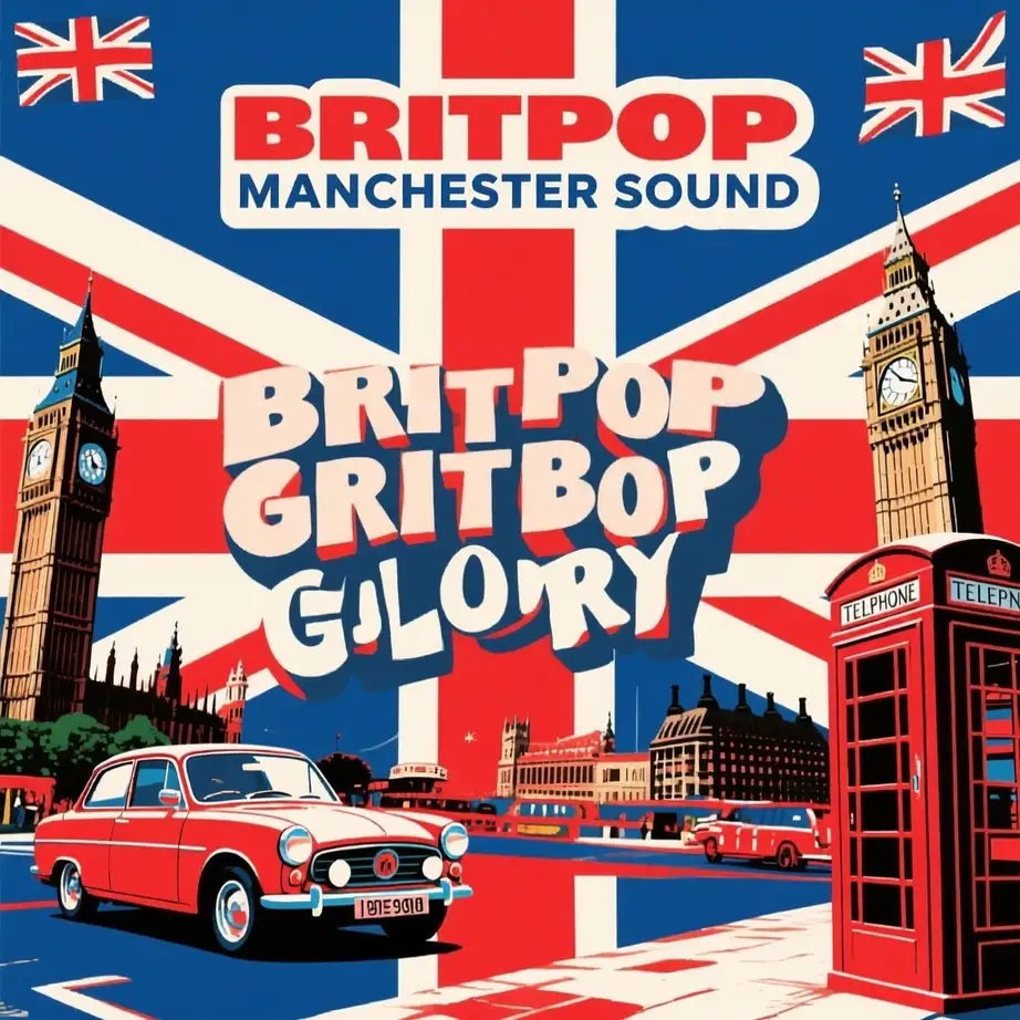 90s album cover example - Create a high-quality 90s Britpop album cover for ...