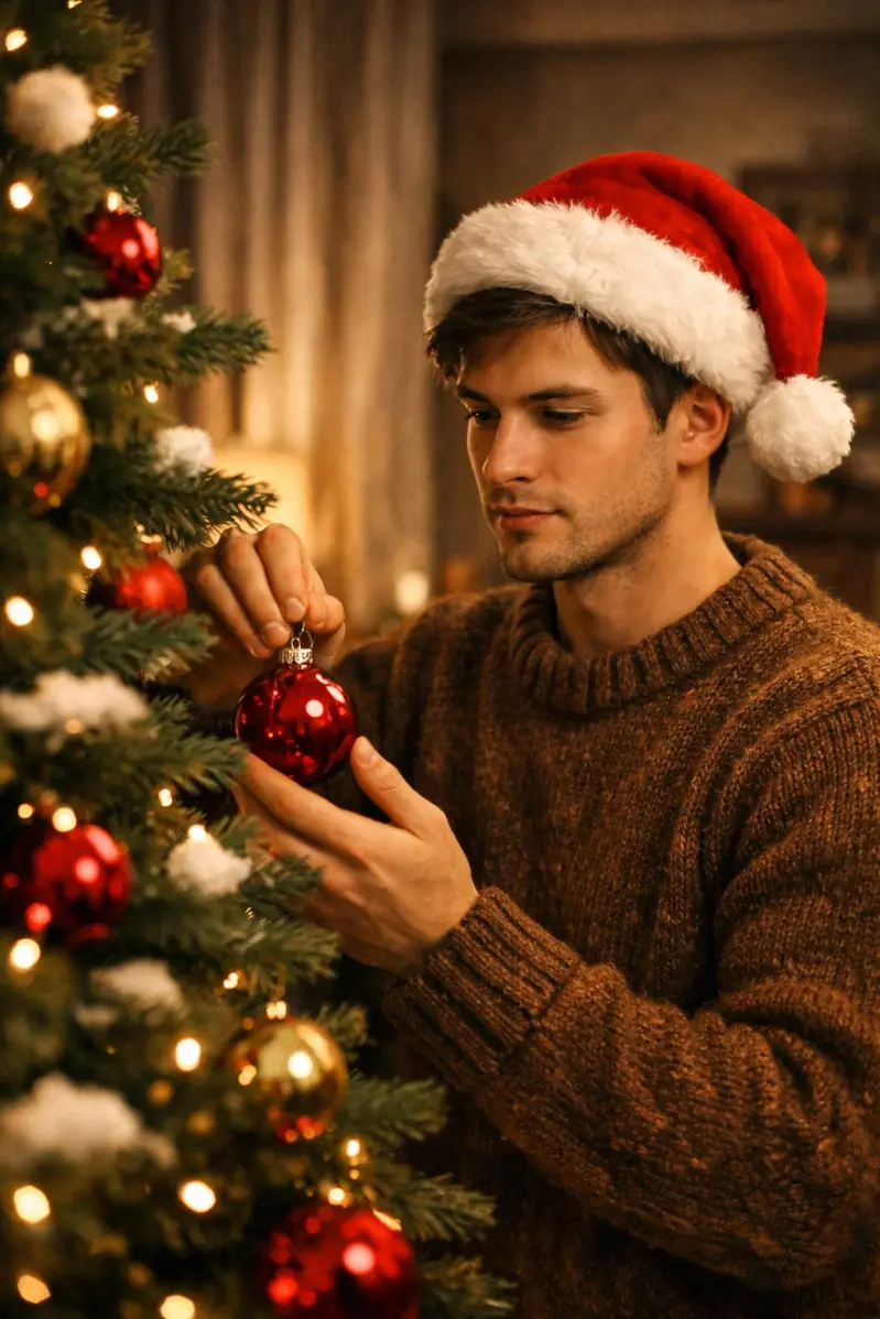Man Decorating the Tree