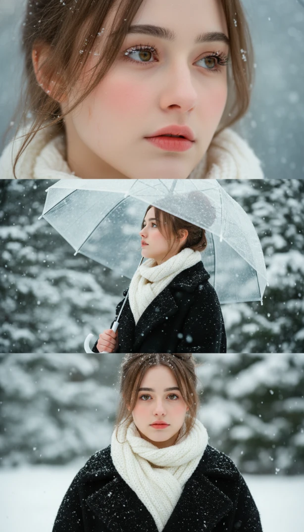 Cinematic Three-Panel Portrait