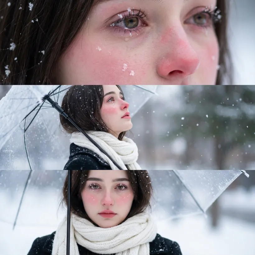 Three-Frame Emotional Portrait