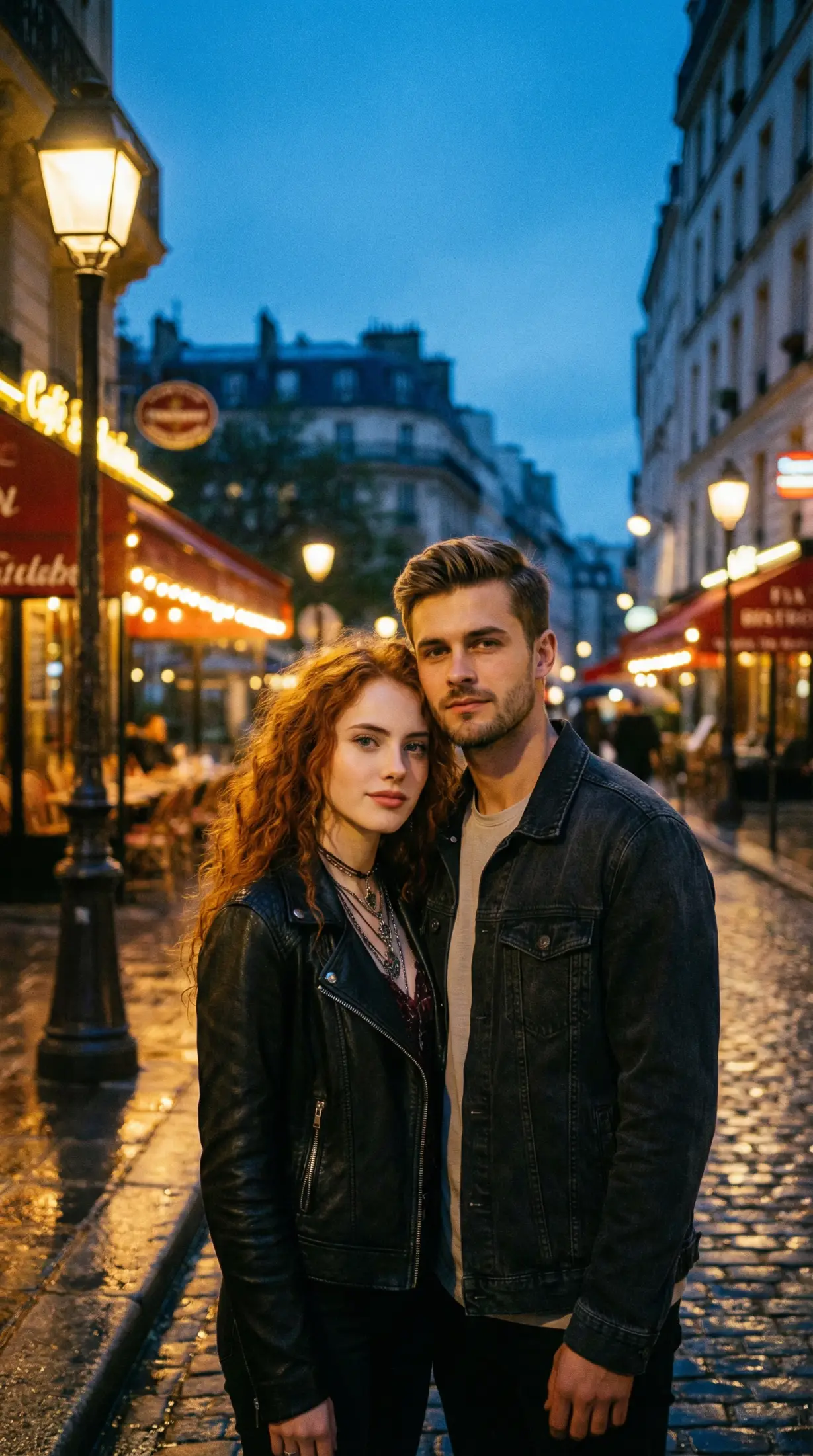 Paris Street Blue Hour Romance
