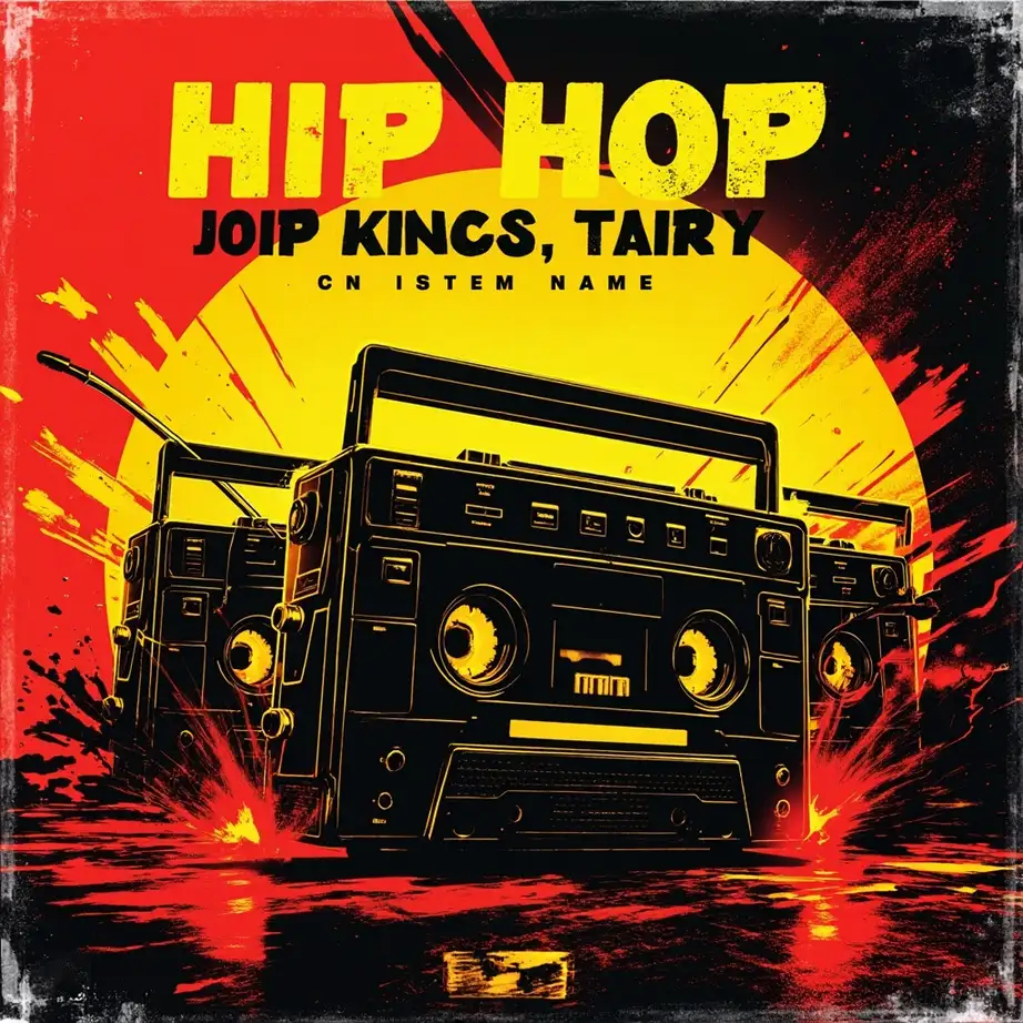 Rap album cover example - Create a high-quality hip-hop album cover, featuri...