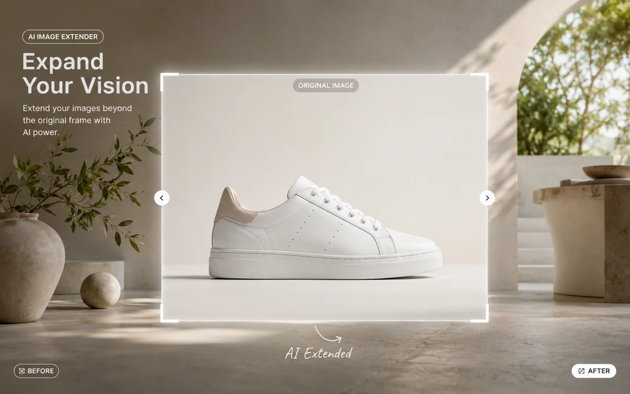 Product image expanded with AI for ecommerce banner use.