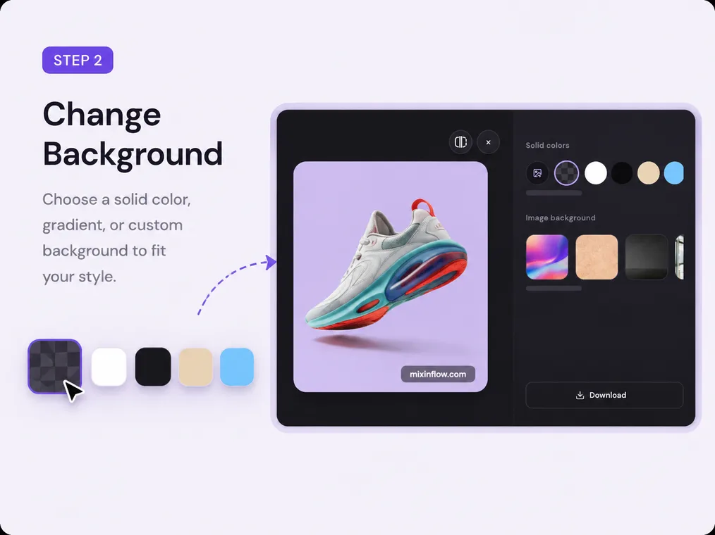 Choose the new background for the image.