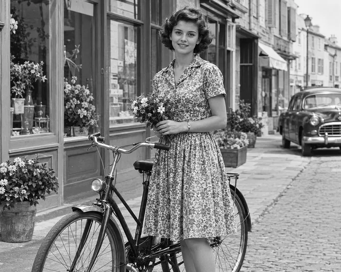 Black-and-white portrait before colorization