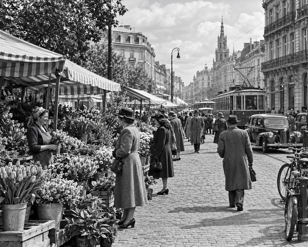 Black-and-white photo colorization sample 3
