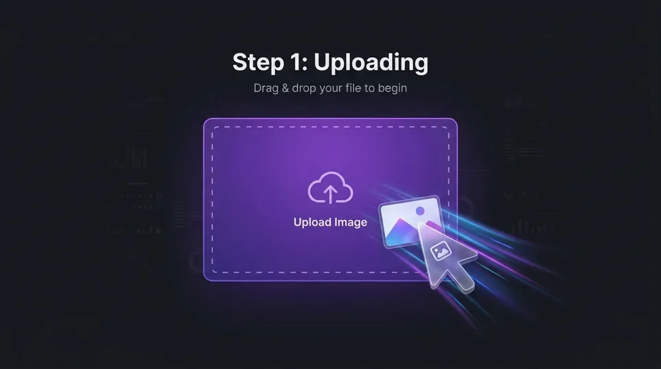 Upload a source image before cropping it in Mixinflow.