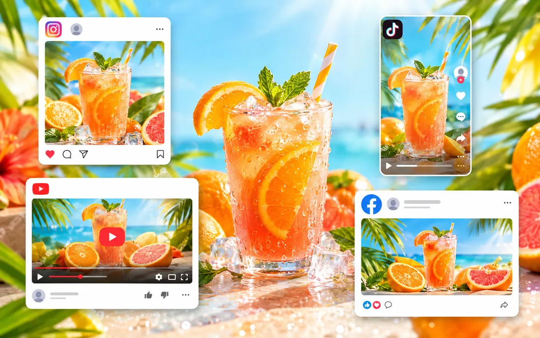 Fashion visual formatted for social media advertising