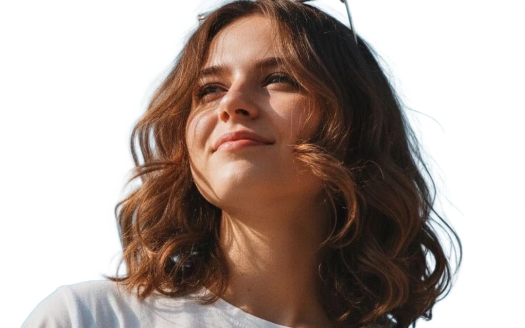 Portrait cutout with transparent background after Mixinflow background removal.